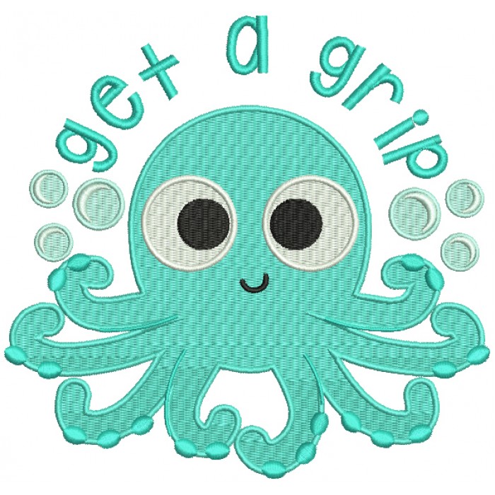 Get a Grip Octopus Marine Filled Machine Embroidery Design Digitized Pattern